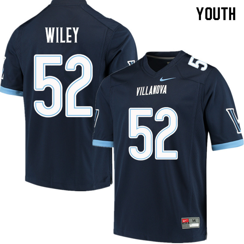 Youth #52 Drew Wiley Villanova Wildcats College Football Jerseys Sale-Navy